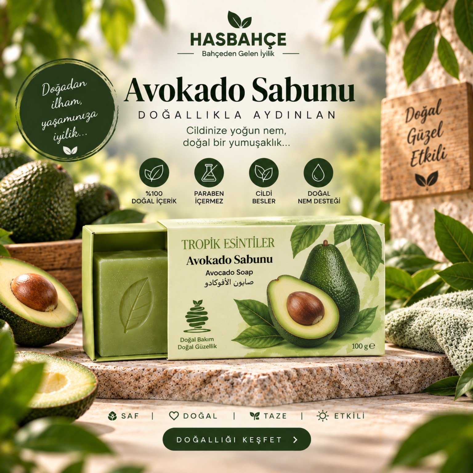 HASBAHÇE Avokado Sabunu 100 g ürün görseli