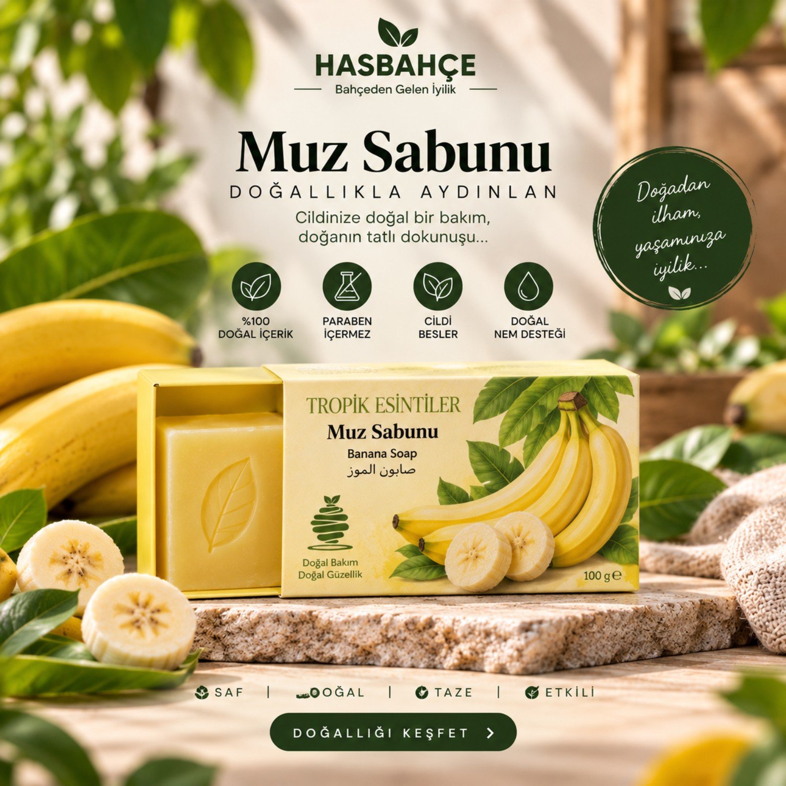 HASBAHÇE Muz Sabunu 100 g ürün görseli