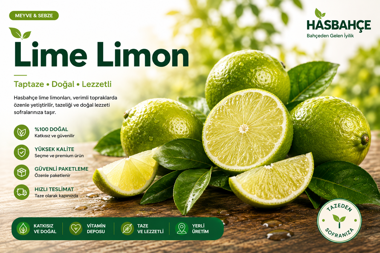 HASBAHÇE taze lime limon