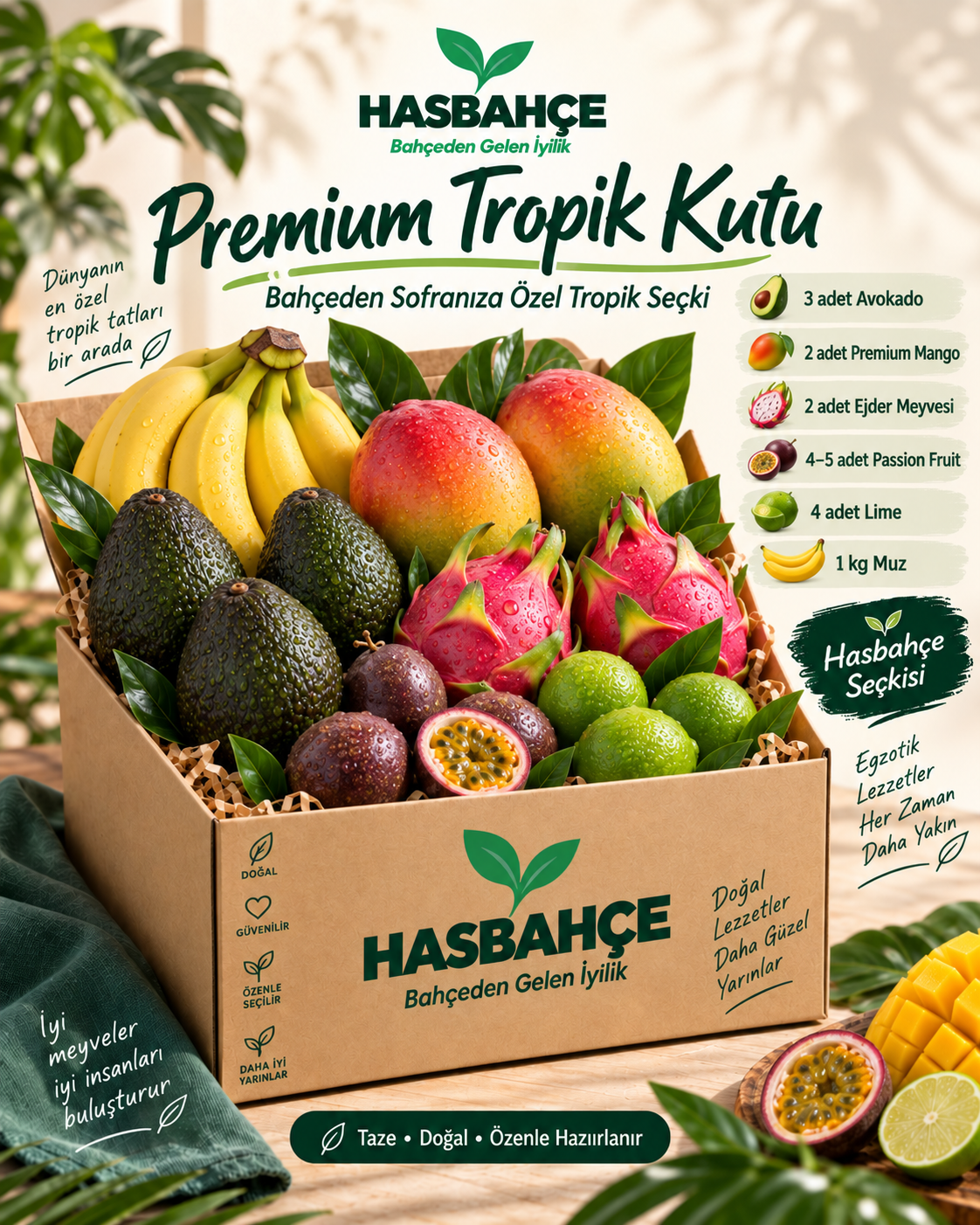 Premium Tropik Kutu illüstrasyonu